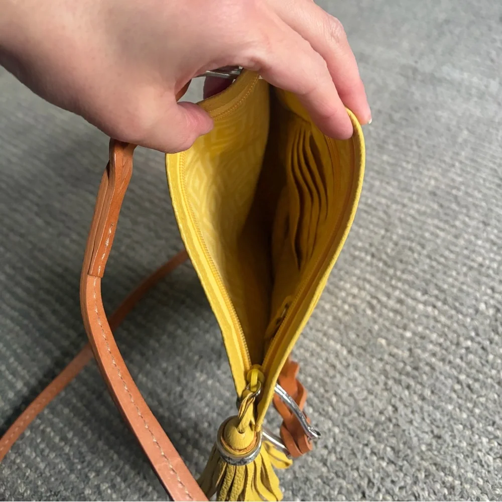 Brighton Yellow Genuine Leather Crossbody Bag NEW without tags